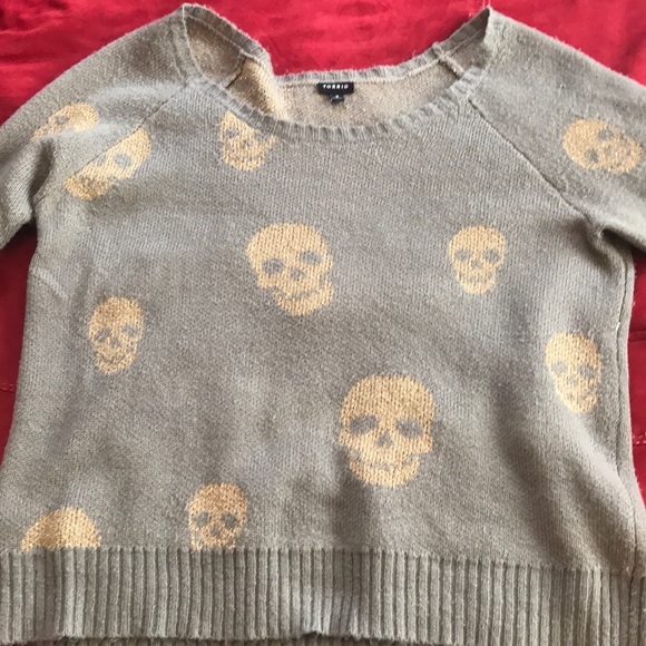 torrid Sweaters - Torrid Glitter Skull Sweater